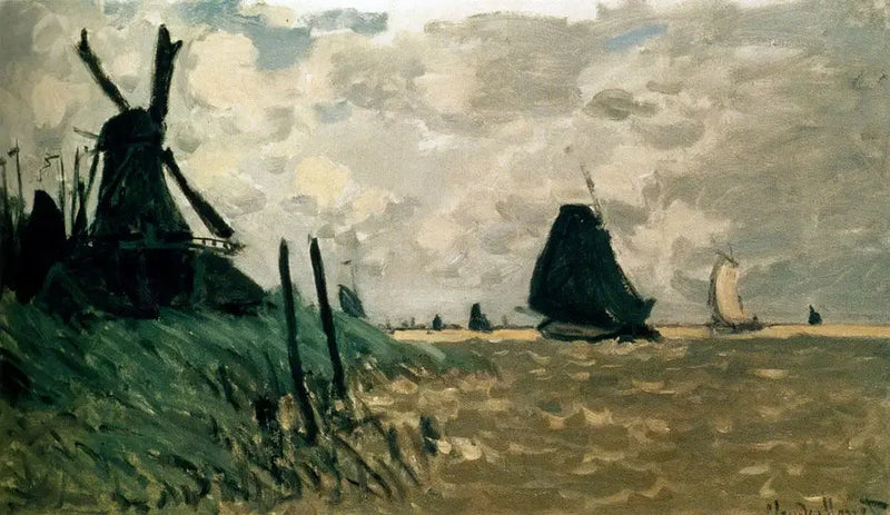 Młyn wiatrowy w pobliżu Zaandam - Claude Monet