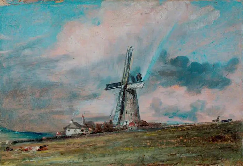 Wiatrak na wzgórzach Downs w pobliżu Brighton - John Constable