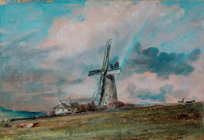 Wiatrak na wzgórzach Downs w pobliżu Brighton - John Constable