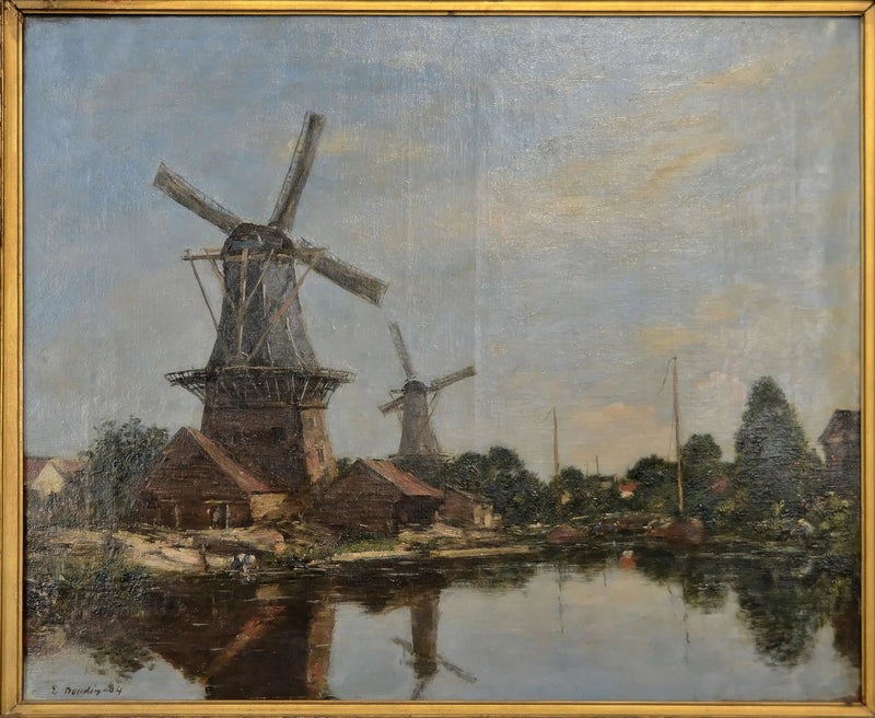 Młyn w Holandii - Eugène Boudin