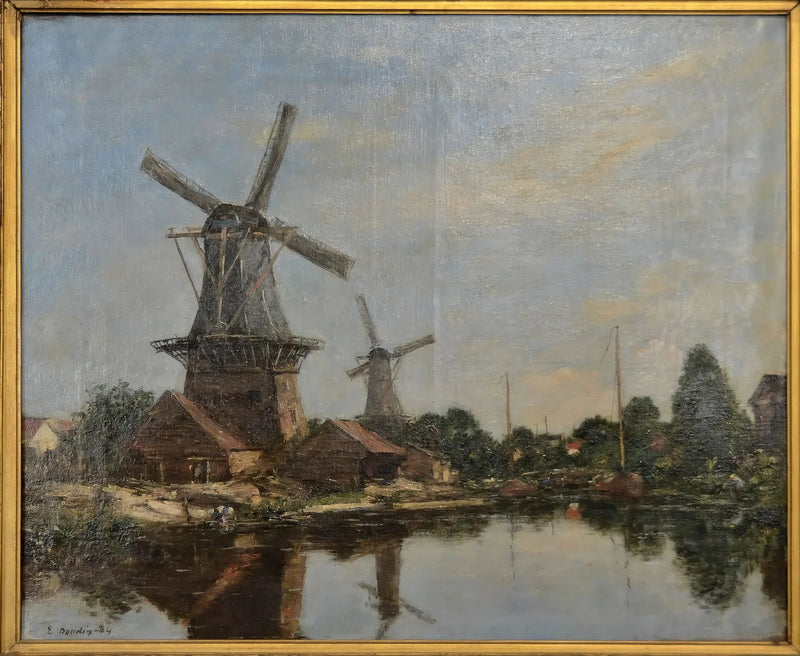 Młyn w Holandii - Eugène Boudin