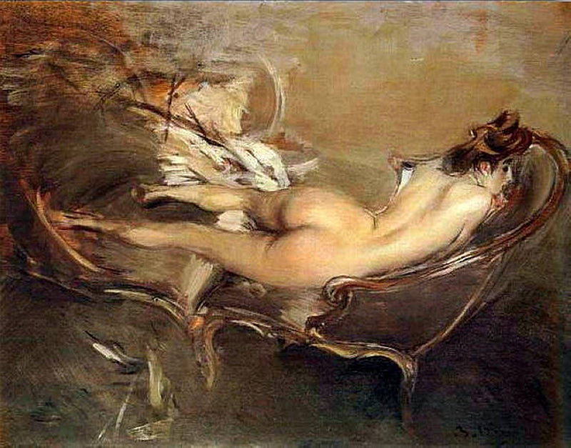 Leżący akt na leżance - Giovanni Boldini