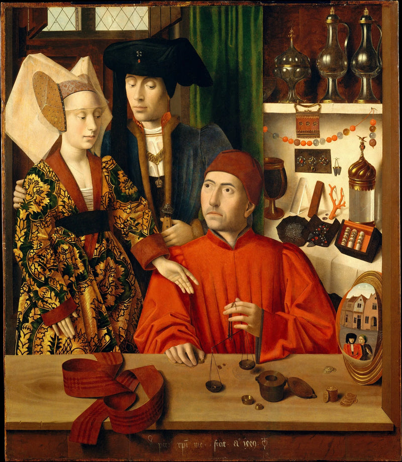 Złotnik w swoim warsztacie, być może św. Eloi - Petrus Christus