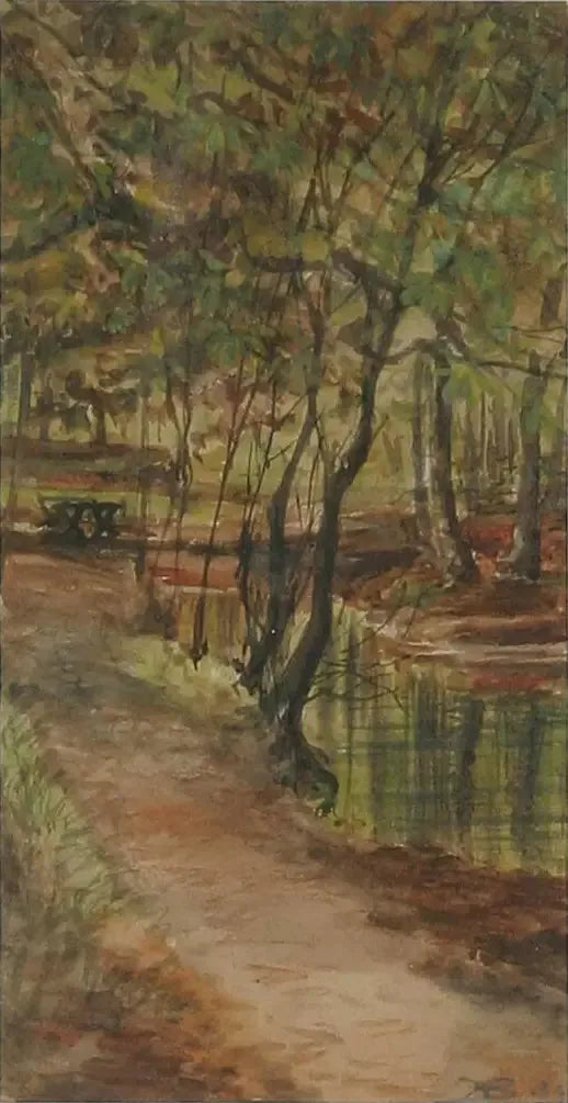 Pejzaż rzeki w Odense. - H. A. Brendekilde