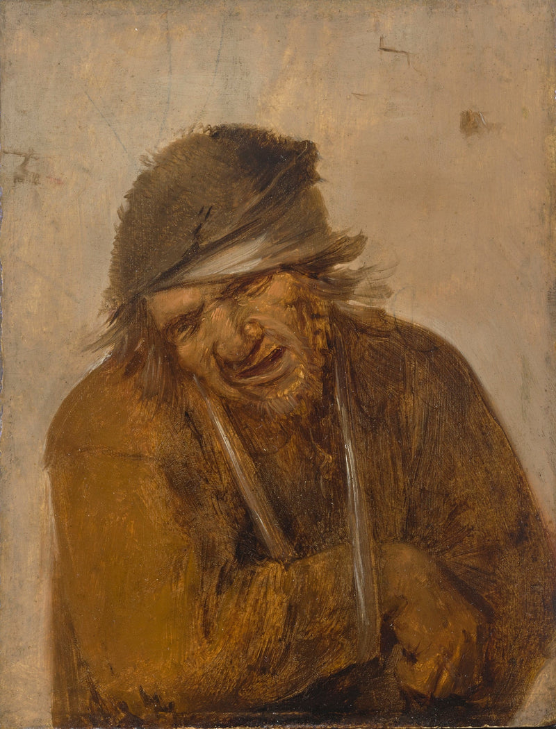 Un paysan grimaçant, le bras en écharpe - Adriaen Brouwer