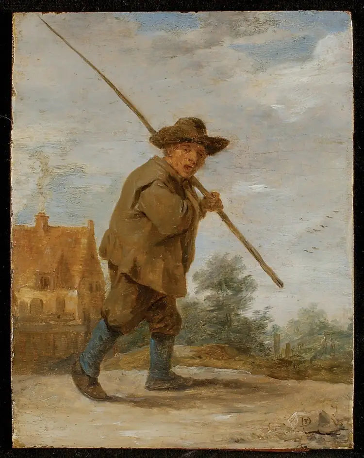 Chłop z pręgą na ramieniu - David Teniers Młodszy