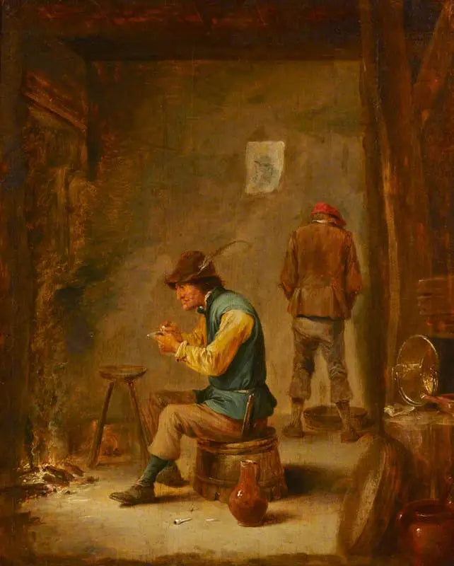 Chłop rolnik napełniający swoją fajkę - David Teniers Młodszy