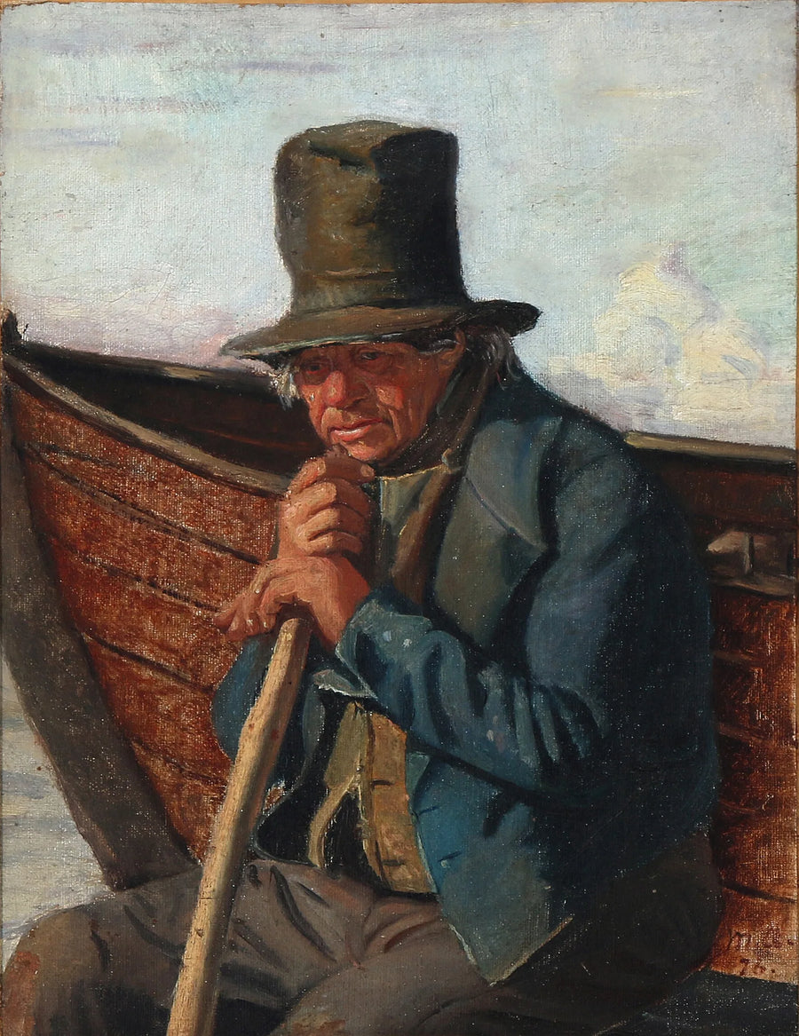 Rybak ze Skagen na swojej łodzi - Michael Peter Ancher