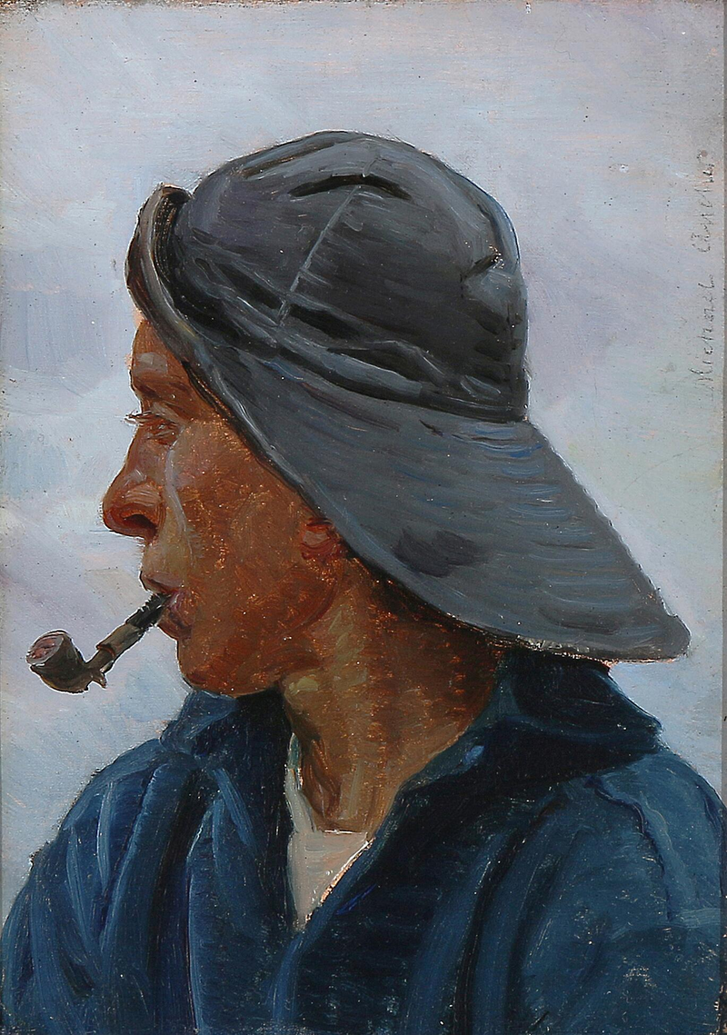 Un pêcheur portant un ciré. - Michael Peter Ancher