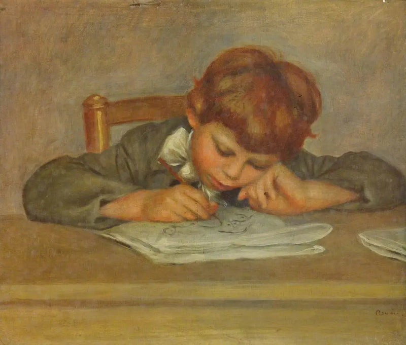 Mały chłopiec piszący - Pierre-Auguste Renoir
