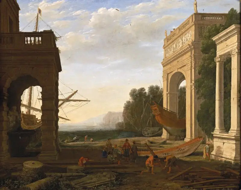 Port morski na Morzu Śródziemnym z statkami - Claude Lorrain