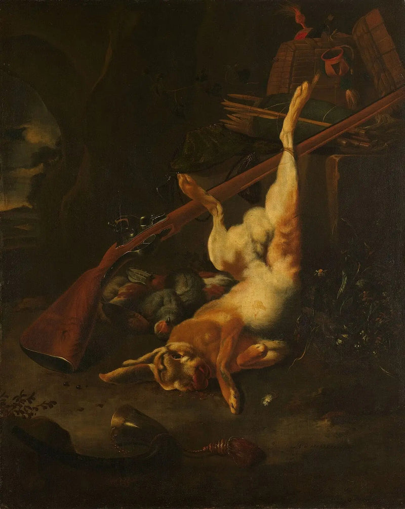 Torba myśliwska z martwym zającem - Melchior de Hondecoeter