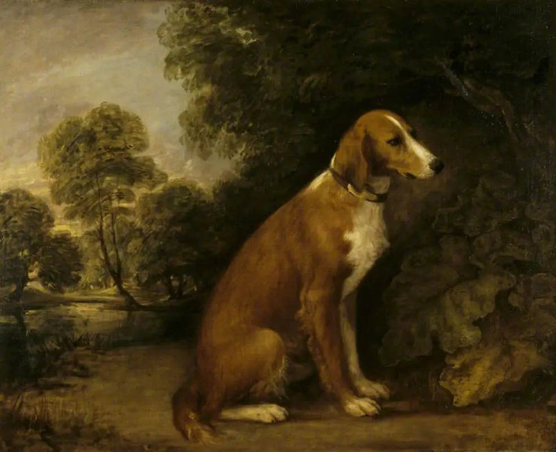 Siedzący setter na krajobrazie - Thomas Gainsborough