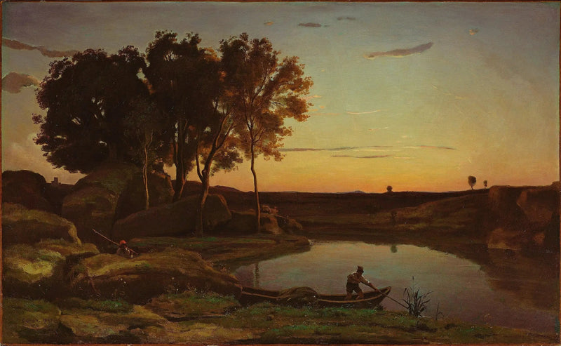 Wieczór, pejzaż - Jean-Baptiste Camille Corot