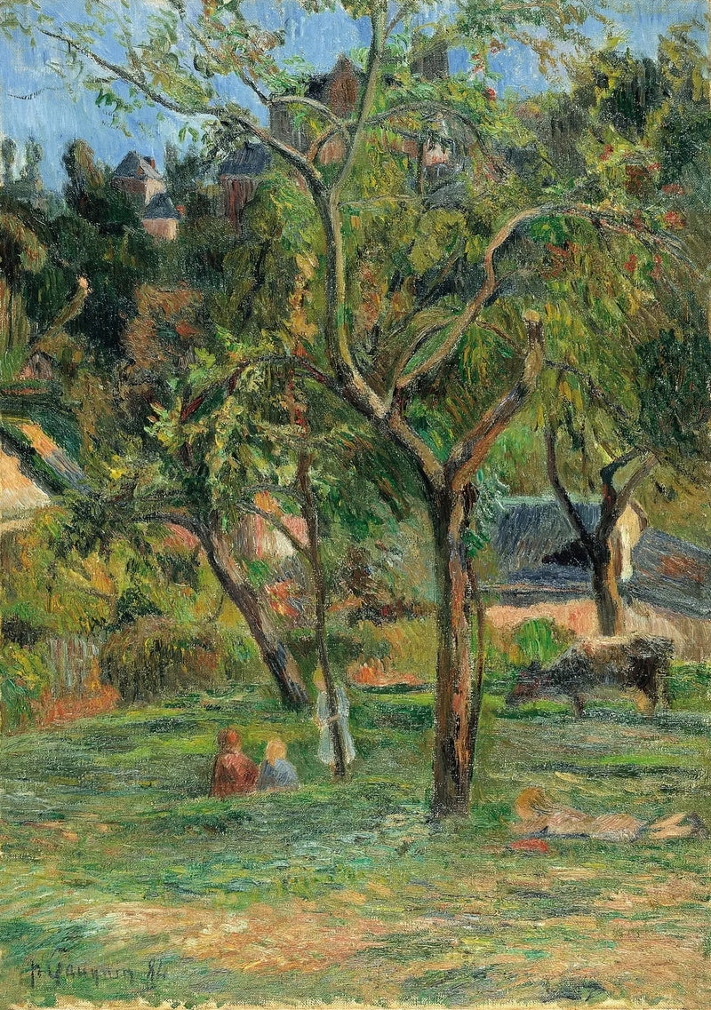 Sad poniżej kościoła w Bihorel - Paul Gauguin