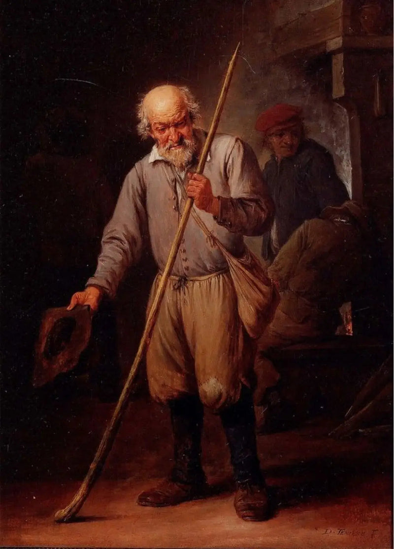 Stary mężczyzna z laską - David Teniers młodszy