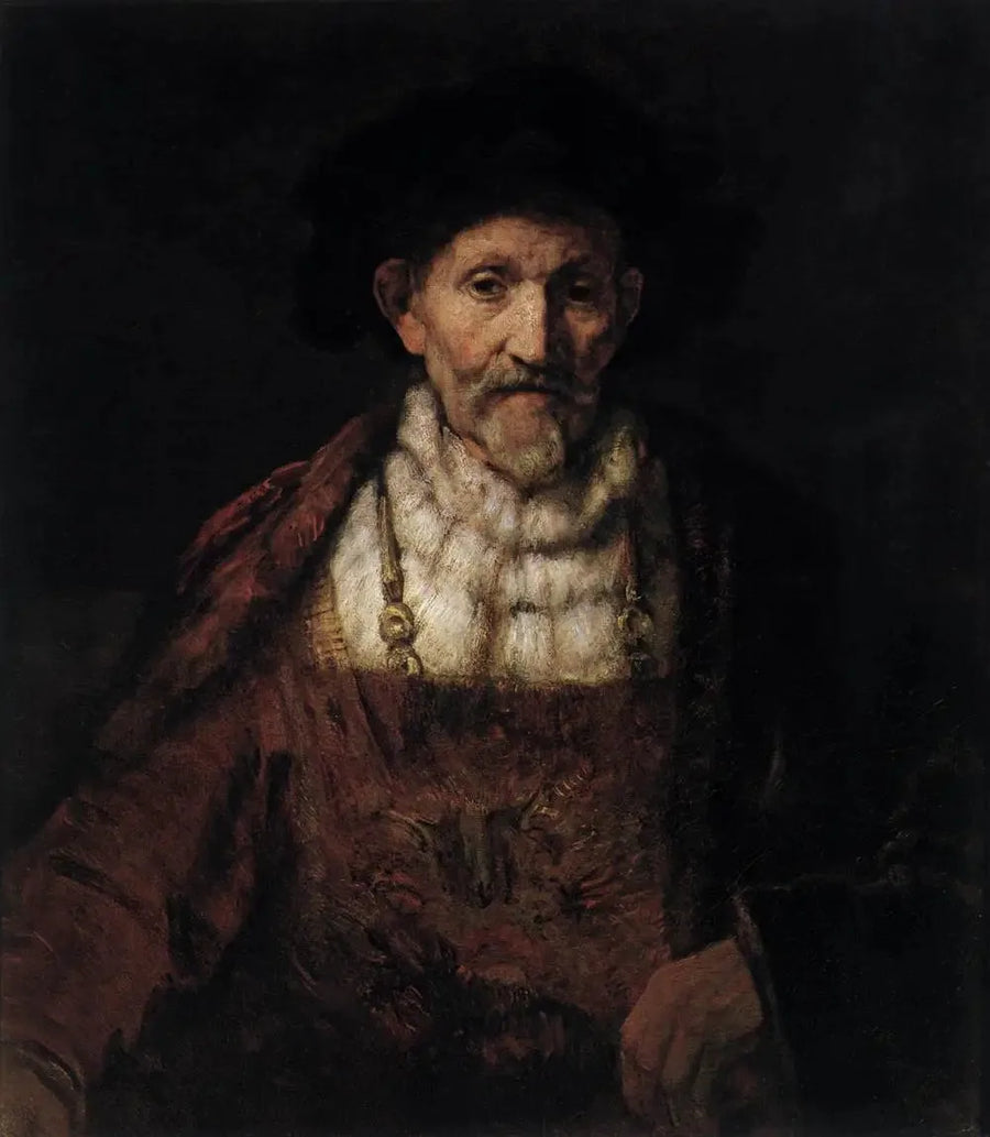 Stary mężczyzna w fantazyjnym kostiumie - Rembrandt