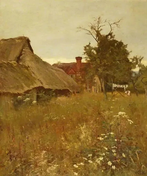 Stary zakątek opanowany przez chwasty - Edward Wilkins Waite