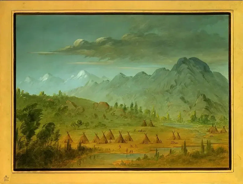 Wioska kruków i góry rzeki Salmon - George Catlin
