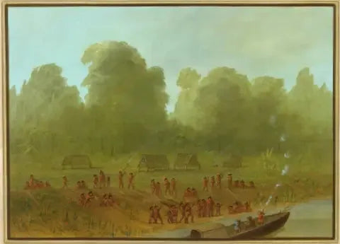Wioska Mayoruna - George Catlin