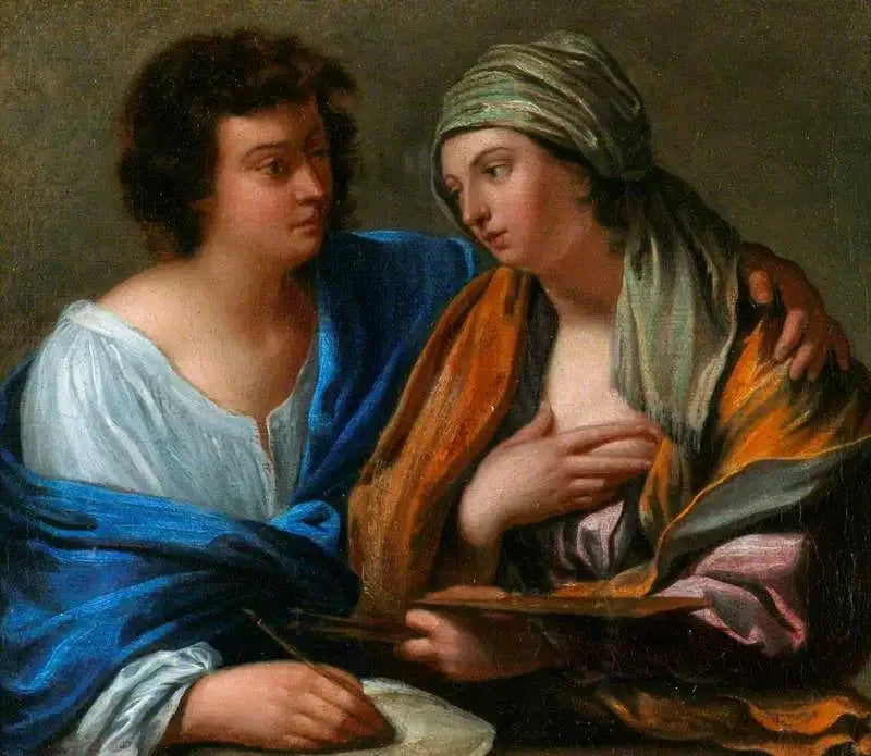 Une allégorie de la peinture : un homme et une femme incarnant « Disegno » et « Colore » - Guido Reni image 1 reproduction réalisée par Alpha Reproduction