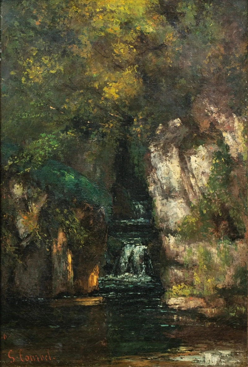 Kaskada w pobliżu Ornans - Gustave Courbet