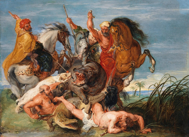Polowanie na hipopotama i krokodyla - Peter Paul Rubens