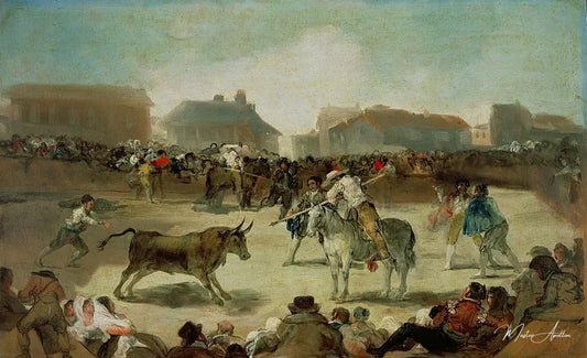 Une corrida de village - Francisco de Goya - Reproductions de tableaux et peintures haut de gamme