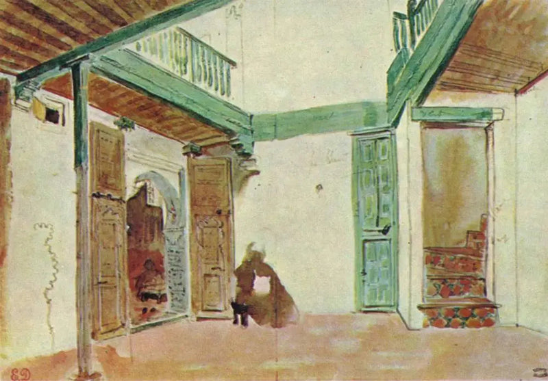 Dziedziniec w Tangerze - Eugène Delacroix