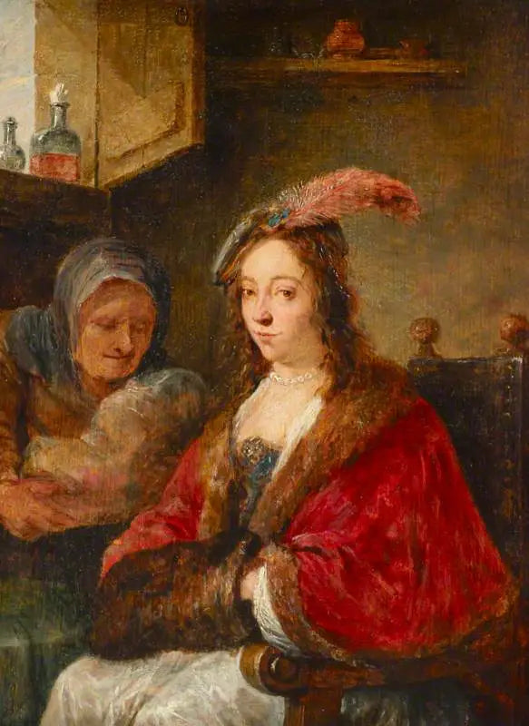 Dama z opiekunką - David Teniers Młodszy
