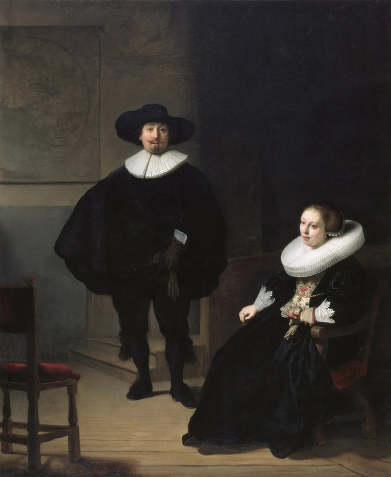 Dama i dżentelmen w czerni - Rembrandt