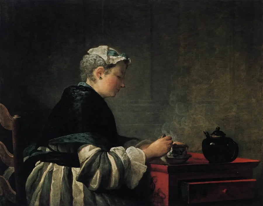 Dama pijąca herbatę - Jean Simeón Chardin
