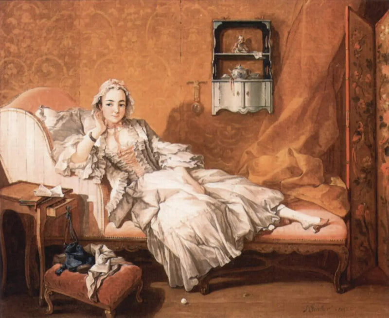 Dama na swoim łóżku wypoczynkowym - François Boucher