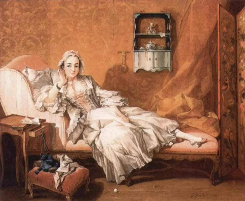 Dama na swoim łóżku wypoczynkowym - François Boucher