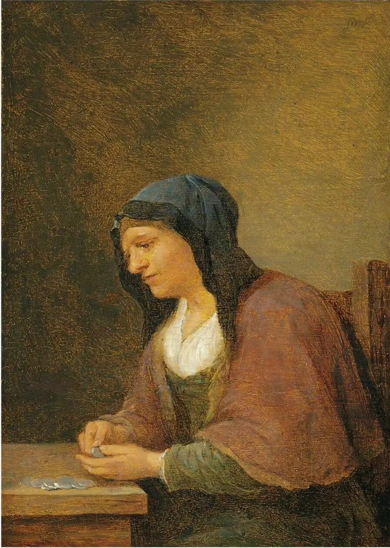 Kobieta licząca pieniądze - David Teniers młodszy