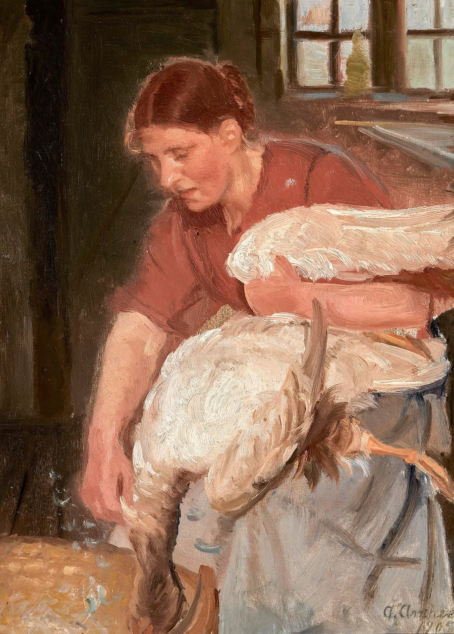Kobieta z Skagen pisze gęś. - Anna Ancher