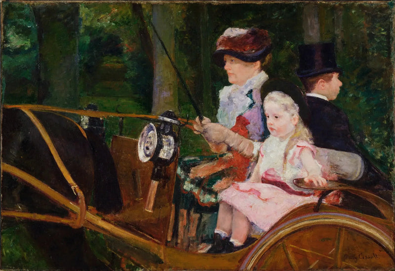Kobieta i dziewczynka za kierownicą - Mary Cassatt