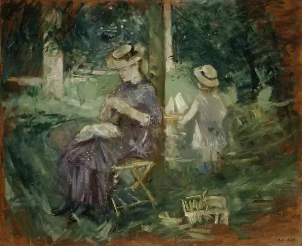 Kobieta i dziecko w ogrodzie - Berthe Morisot