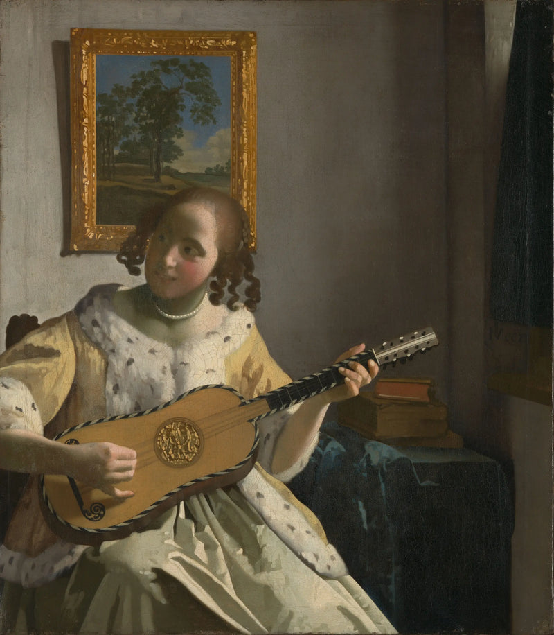 Kobieta grająca na gitarze - Johannes Vermeer