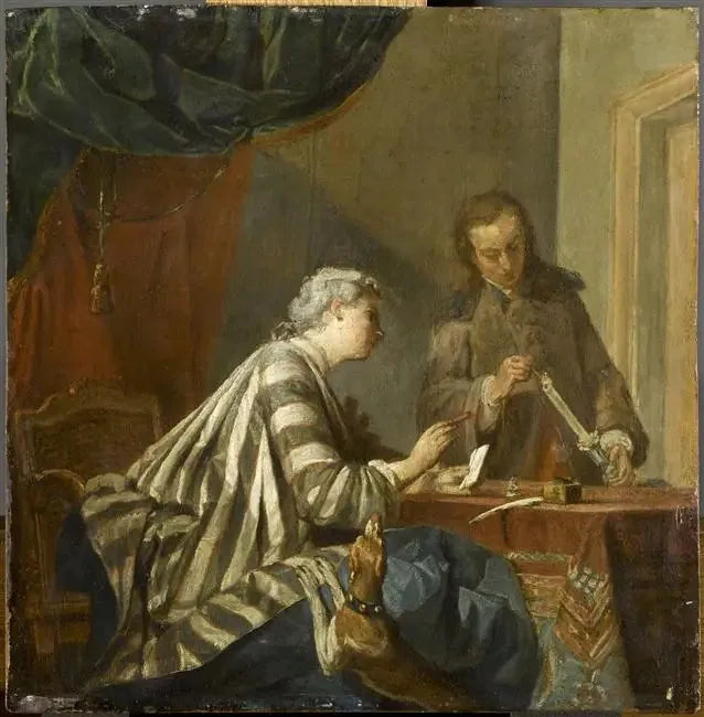 Zajęta kobieta kupująca list - Jean Simeón Chardin