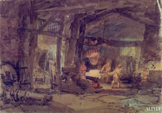 Une fonderie de fer - William Turner - Reproductions de tableaux et peintures haut de gamme