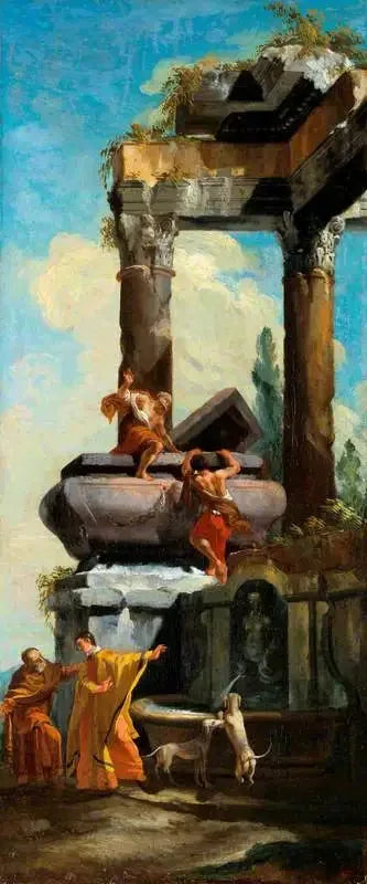 Fontanna z klasycznymi ruinami - Giovanni Paolo Panini