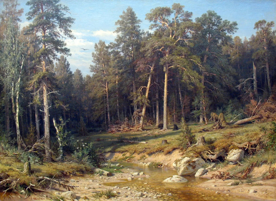 Las sosnowy. Las masztów w prowincji Wiatka. - Iwan Czichkin