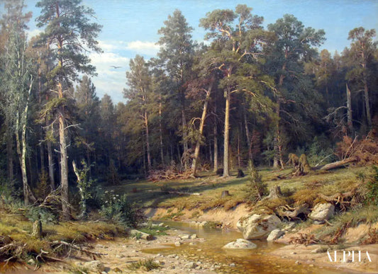 Une forêt de pins. Forêt de mâts dans la province de Viatka - Ivan Shishkin - Reproductions de tableaux et peintures haut de gamme