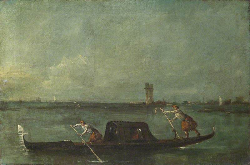 Gondola na lagunie w pobliżu Mestre - Francesco Guardi