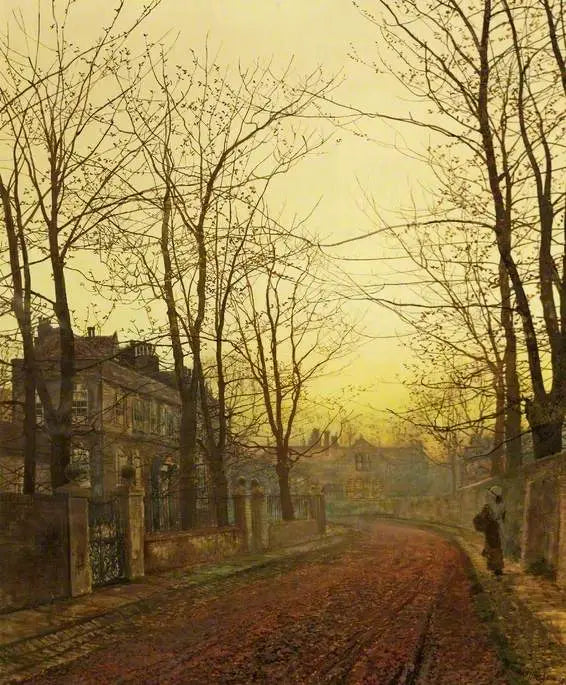 Une idylle d'automne - John Atkinson Grimshaw image 1 reproduction artisanale de tableau