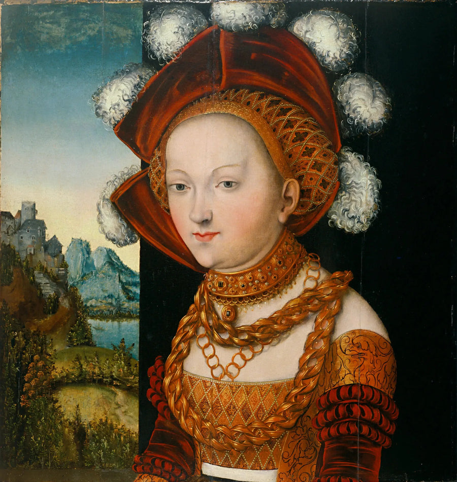 Młoda kobieta elegancko ubrana / Portret młodej kobiety - Lucas Cranach Starszy