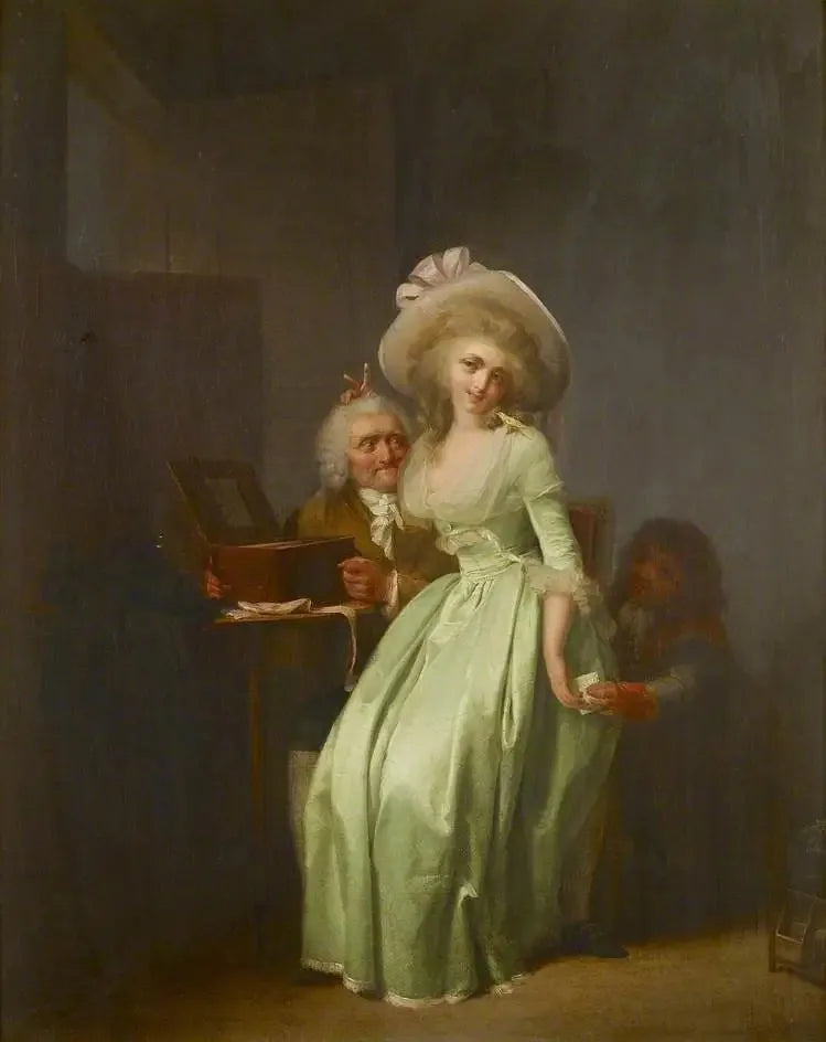 Młoda kobieta wyśmiewająca starego wielbiciela - Louis-Léopold Boilly