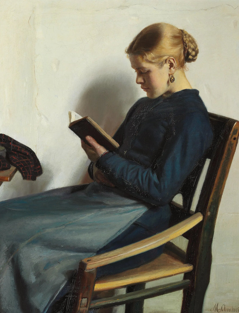 Une jeune fille en train de lire, Maren Sofie Olsen - Michael Peter Ancher