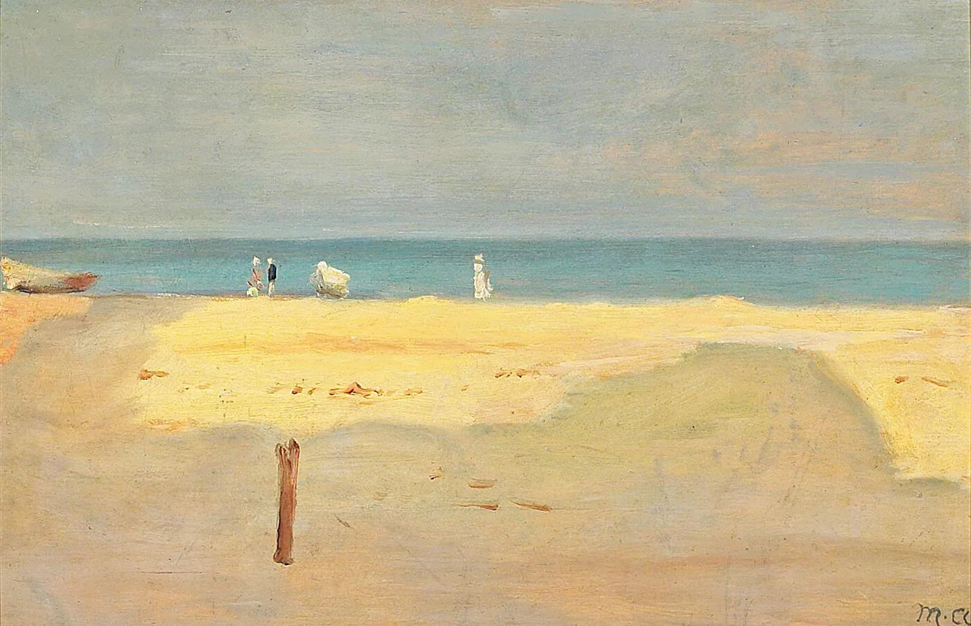 Une journée d'été à la plage de Skagen. - Michael Peter Ancher image 1 copie peinte à la main à l’huile
